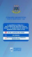 COMUNICADO: Audiência Pública do Relatório de Gestão Fiscal (RGF) tem nova data